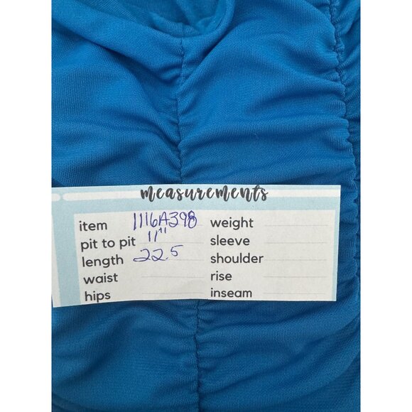 ZARA Ruched Small Royal Blue Sleeveless Dress Deep V-Neck - Picture 12 of 14